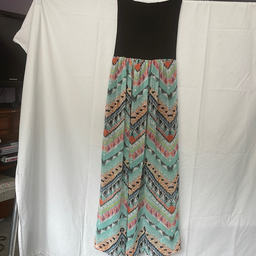 XS strapless long sundress (fit teen daughter size 12-14)